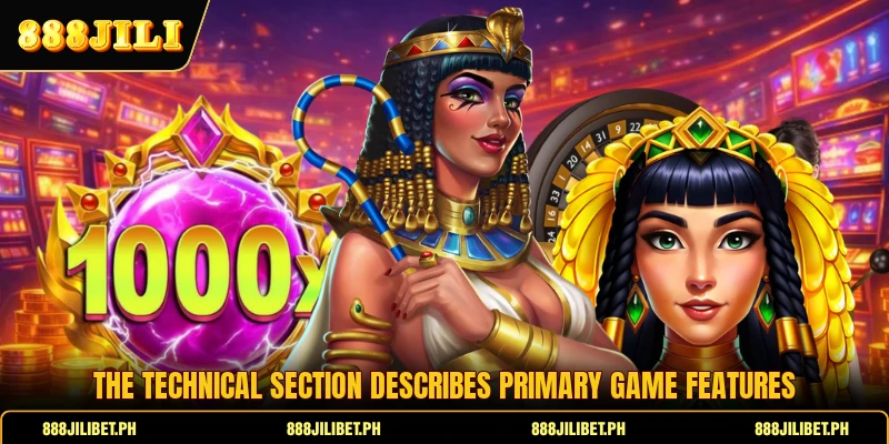 The technical section describes primary game features